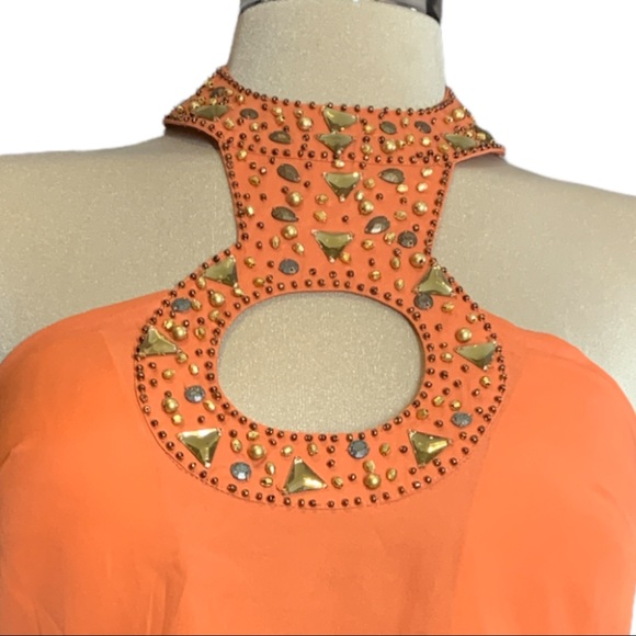 Arden B Orange Embellished Strapless Top Size XS - Picture 7 of 10